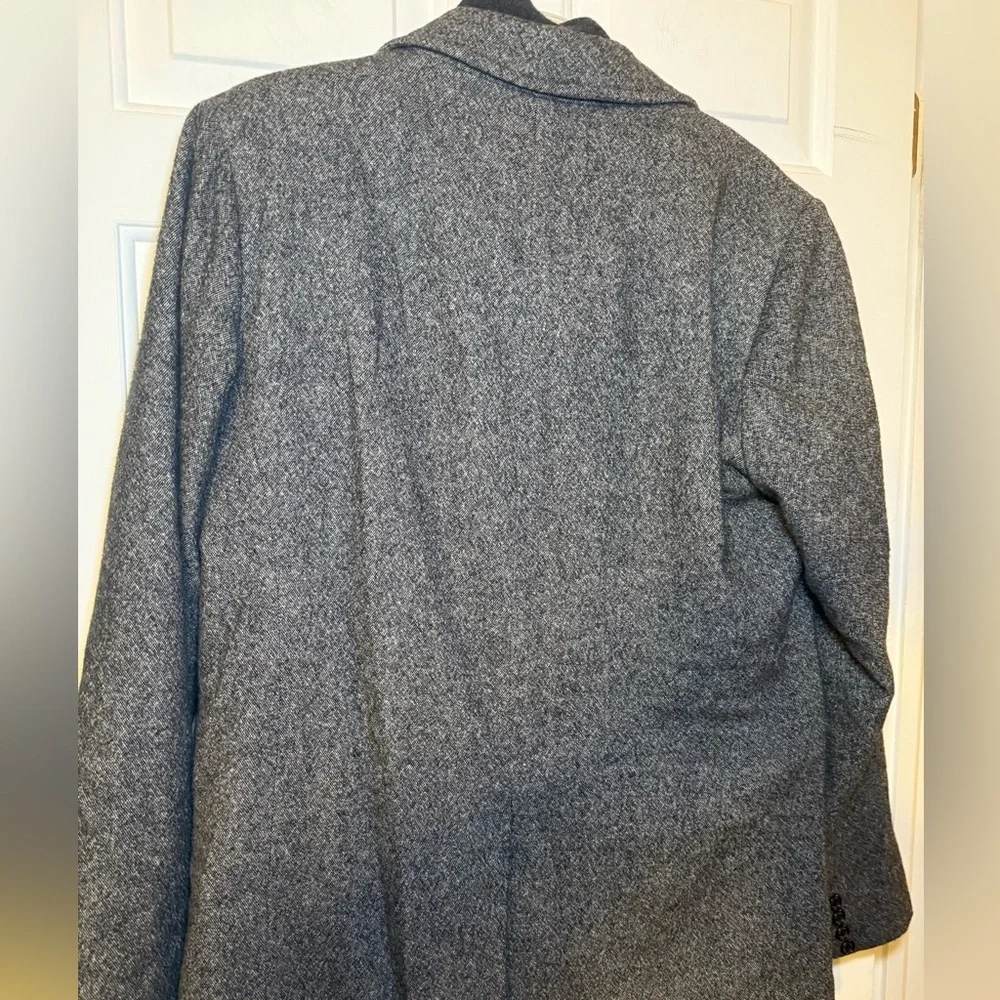 7 For All Mankind Wool Gray Tweed Single Breasted Blazer Zip Sweater Combo Large